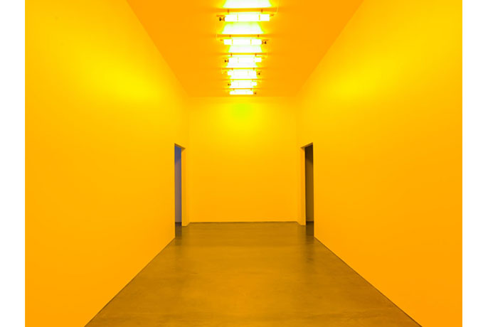 Sắp đặt "Room for One Colour" của Olafur Eliasson tại phòng triển lãm
